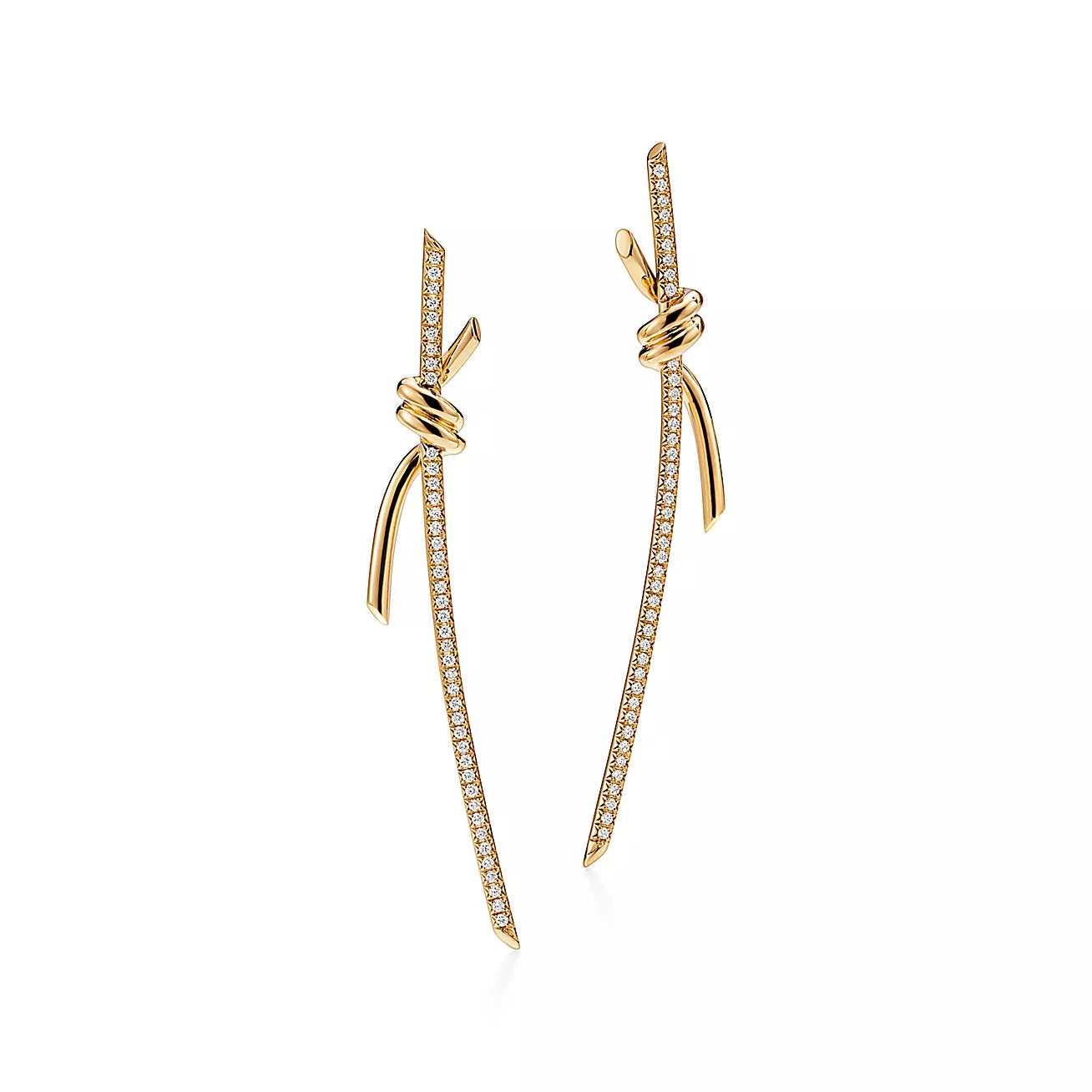 18K Tiffany Knot Drop Diamonds Earrings