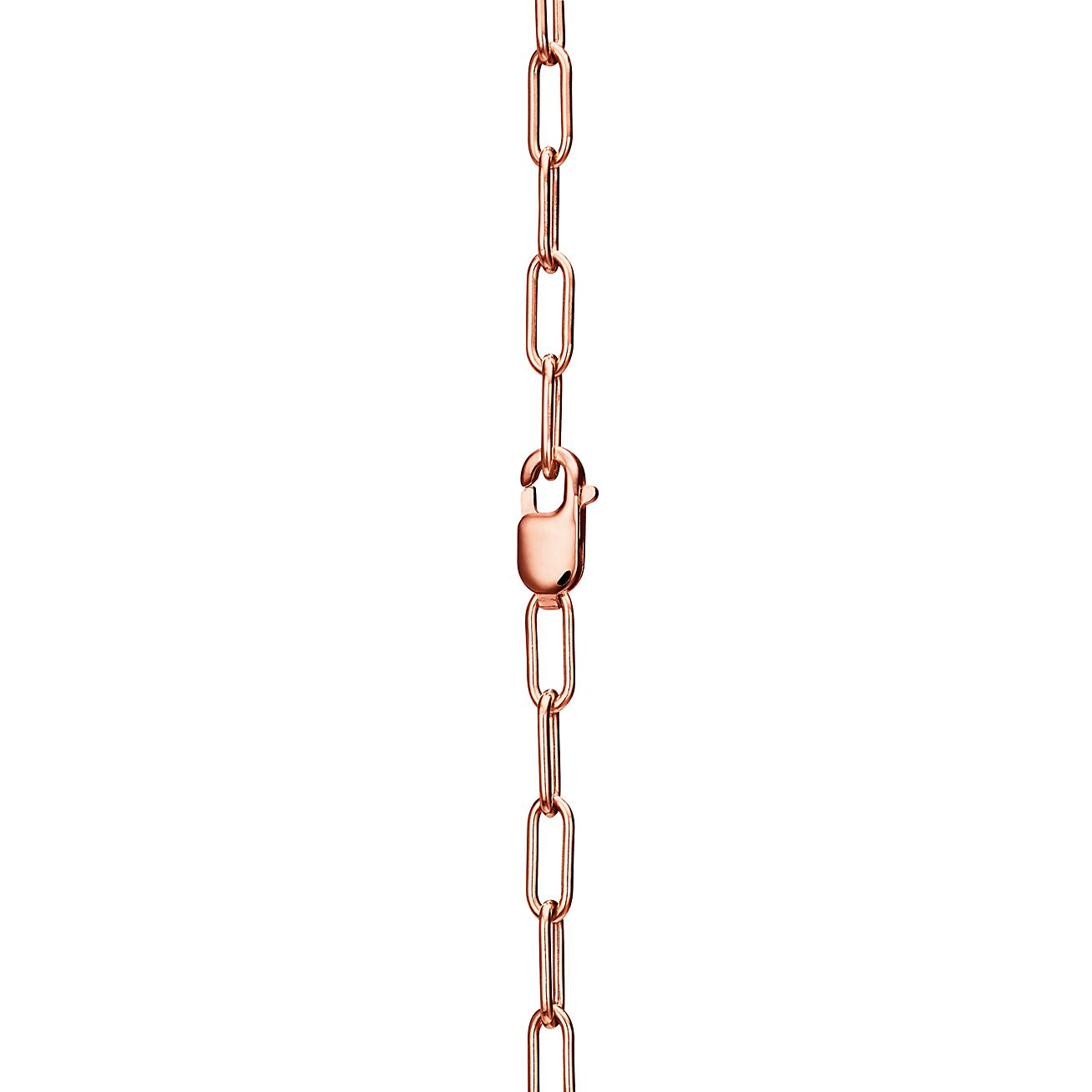 18K Tiffany Lock Pendant Pave Diamonds Necklace