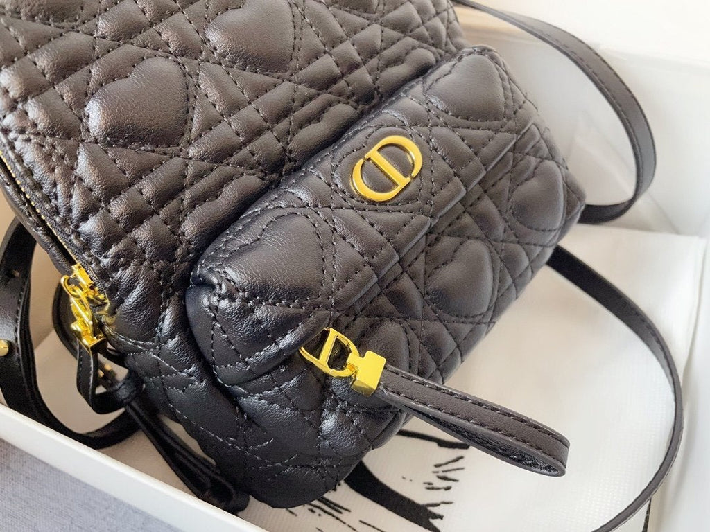 DIOR SMALL BACKPACK BLACK CANNAGE LAMBSKIN
