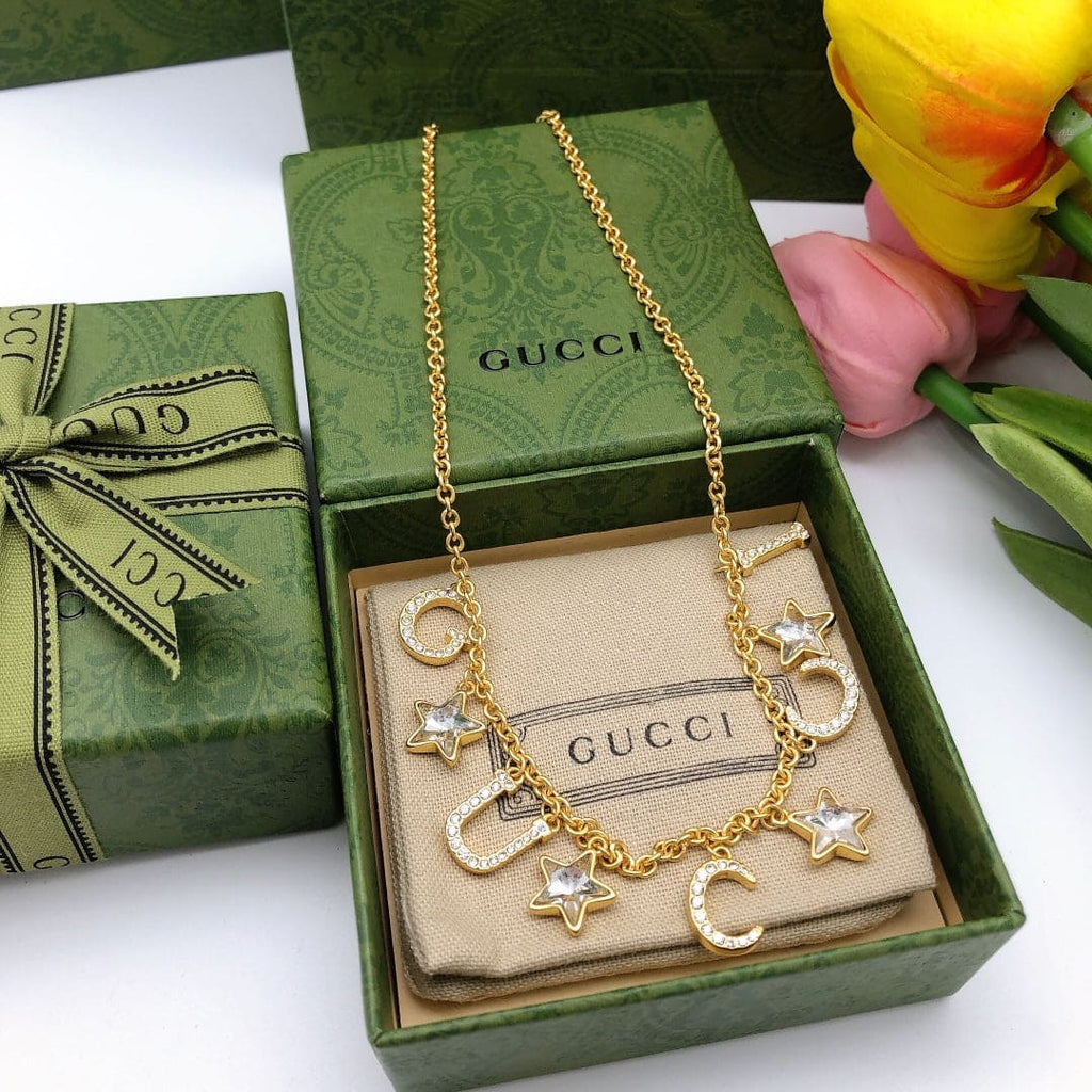 18K Double Gucci Script Necklace