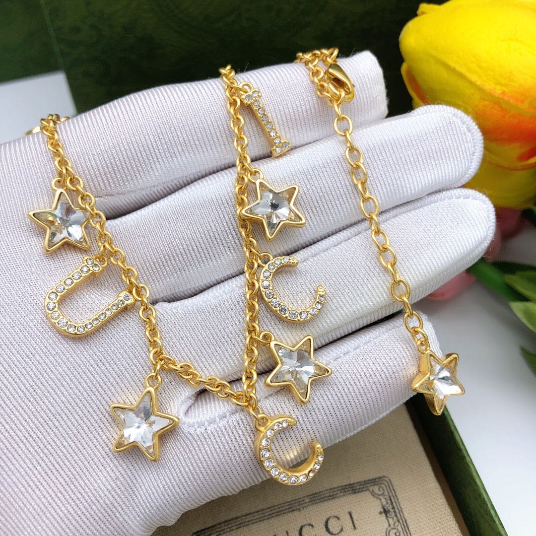 18K Double Gucci Script Necklace