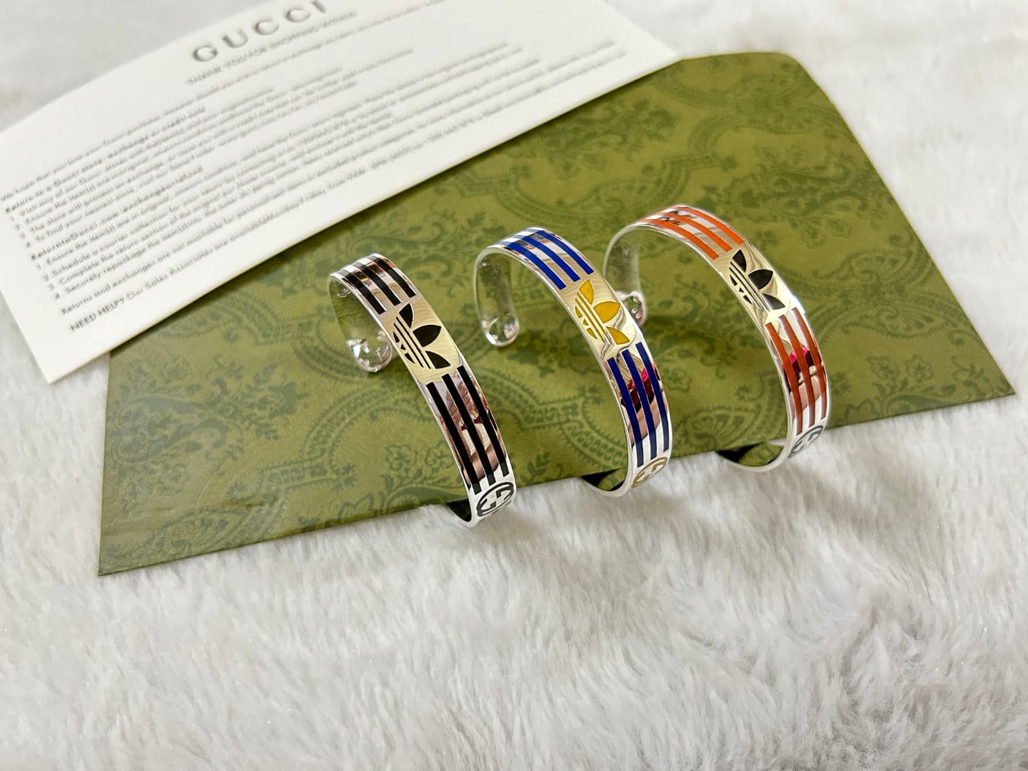 Double Gucci x Ad Cuff Black Bracelet