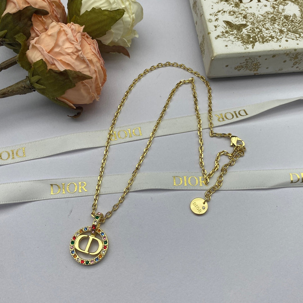 18K Petit Dior Multicolor Crystals Necklace