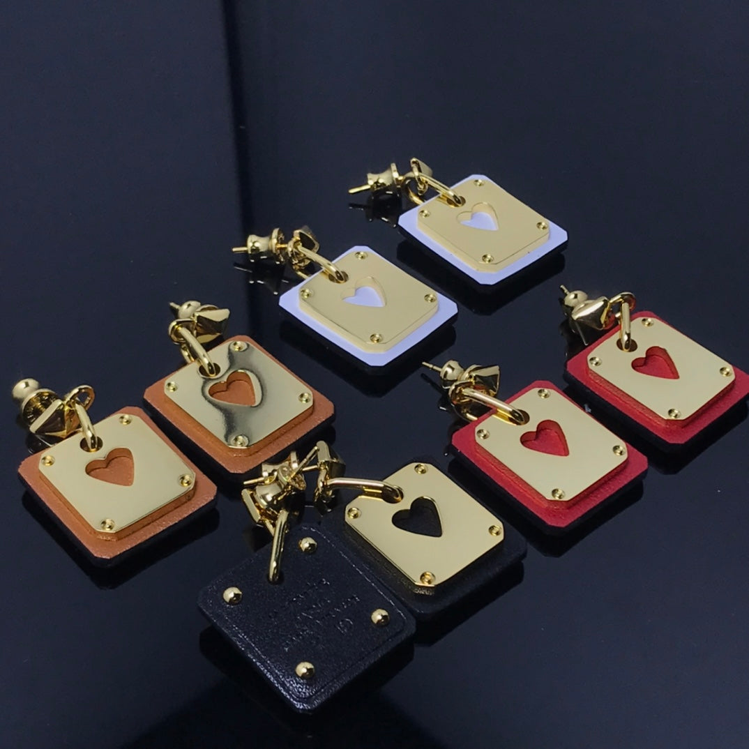 18K As De Celine Black Hermes Earrings