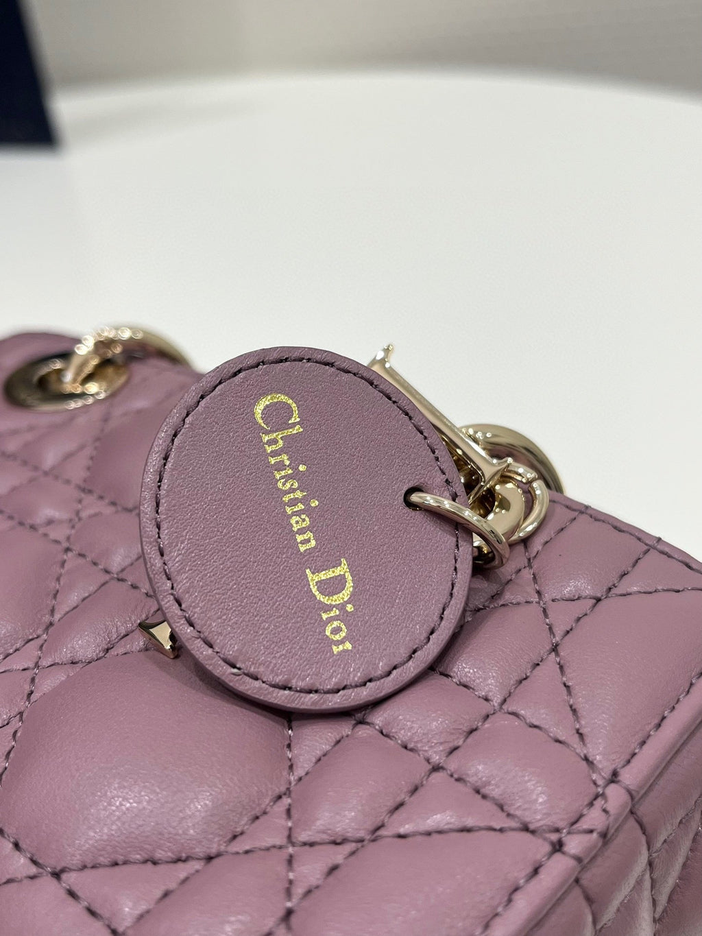 DIOR LADY D-JOY 16 MICRO PURPLE LAMBSKIN