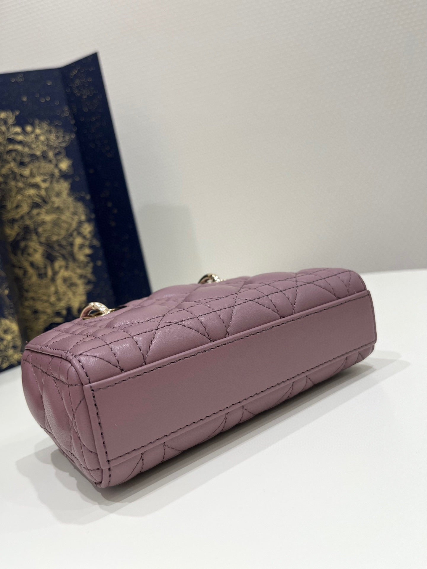 DIOR LADY D-JOY 16 MICRO PURPLE LAMBSKIN