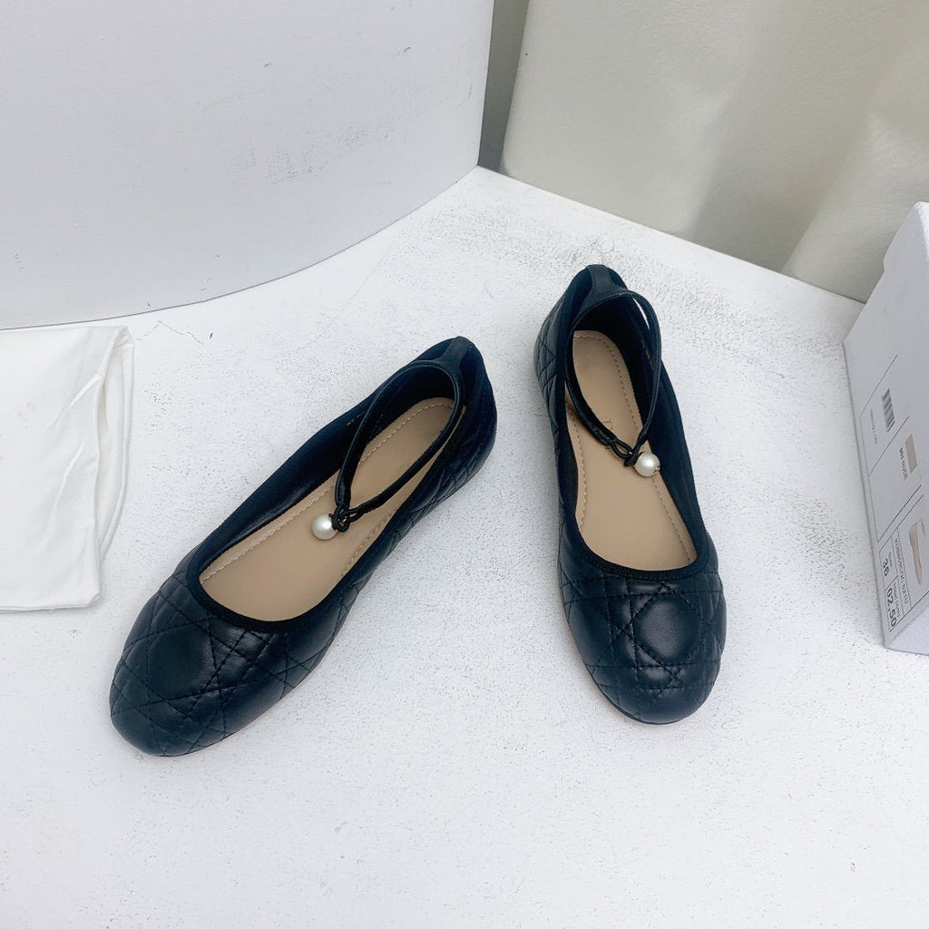 DIOR CD BALLET FLAT BLACK MOP