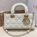 DIOR MICRO LADY D-JOY 16.5 WHITE LAMBSKIN