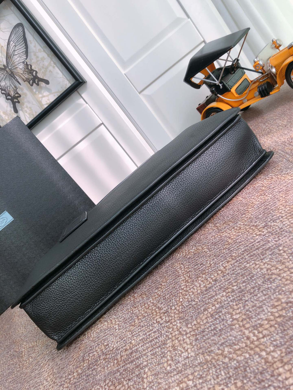 PRADA BRIEFCASE 40 IN BLACK GRAINED CALFSKIN