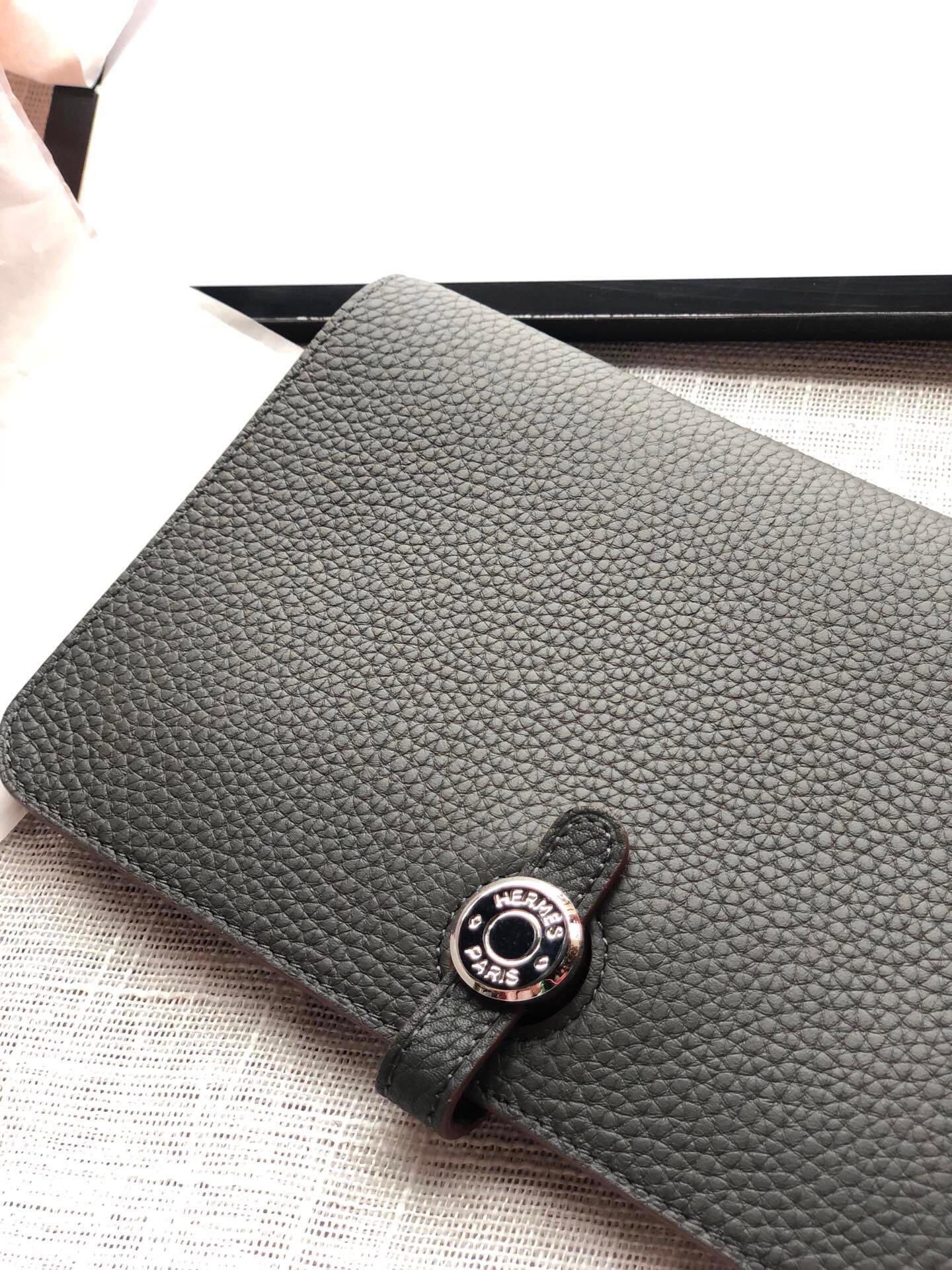 HERMES Dogon Wallet 20 Dark Brown Togo Shw