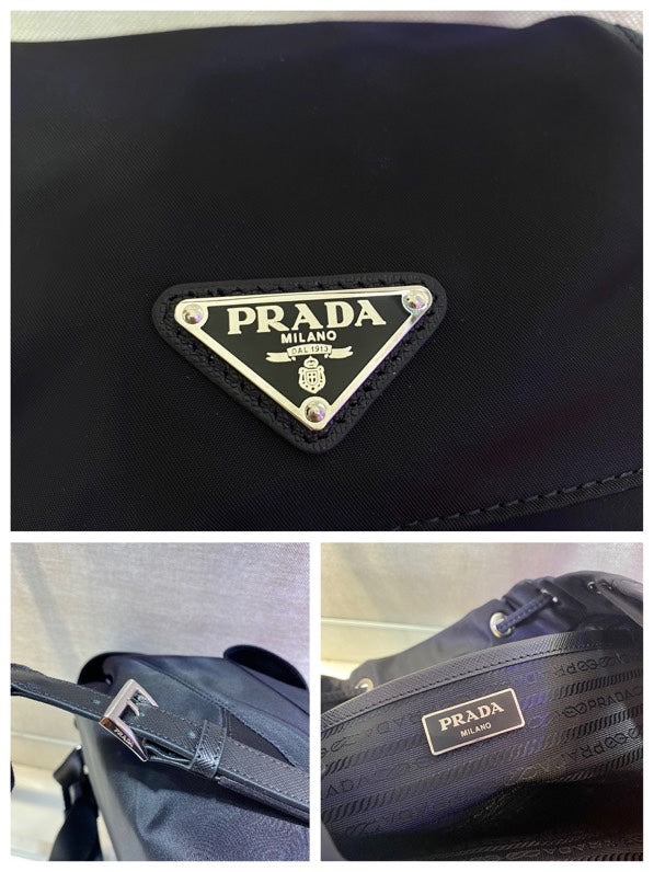 PRADA SMALL BACKPACK 28 IN BLACK PARACHUTE FABRIC
