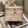 DIOR CROSSBODY MINI 18 VANITY CASE IN PEACH PINK MONOGRAM OBLIQUE JACQUARD