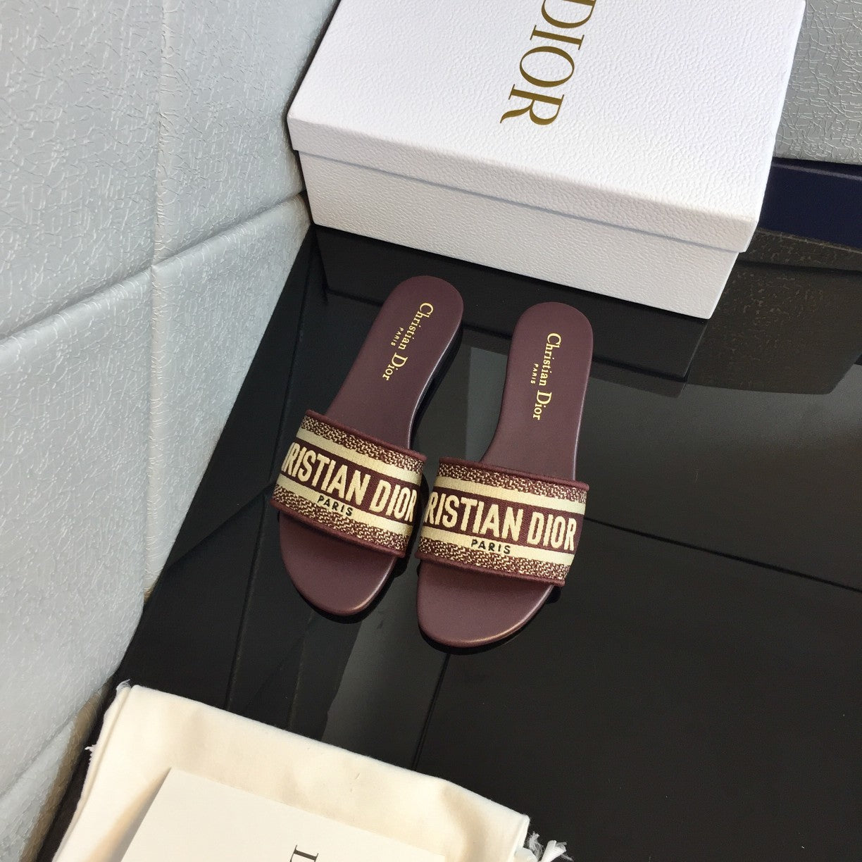 DIOR CD Mule Dway Slide 10mm Multi-motifs Style 49