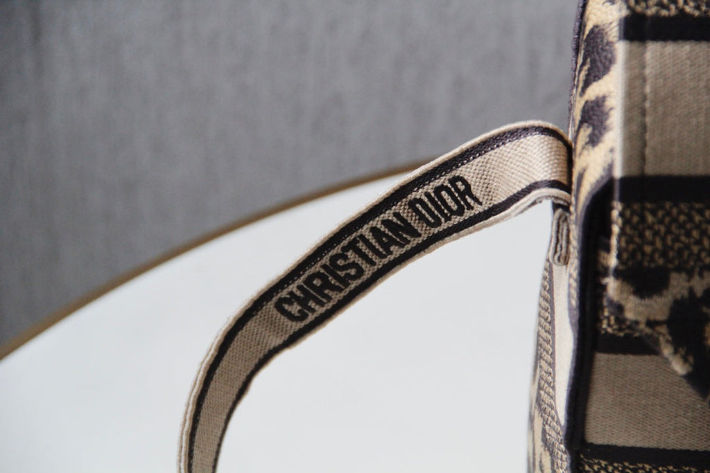 DIOR CAMP DOUBLE BUCKLE BAG 28 IN MIZZA BEIGE CANVAS