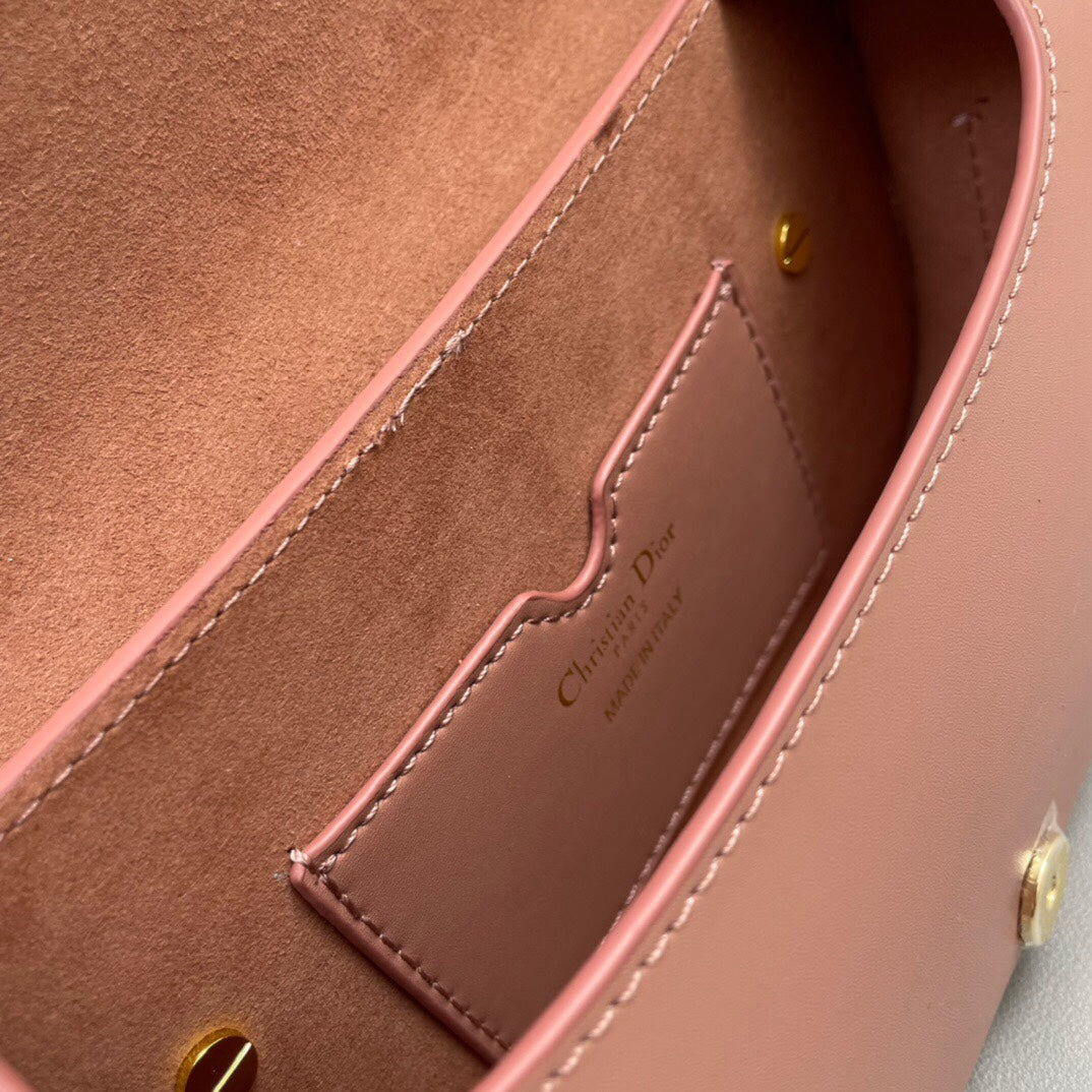 DIOR MINI BOBBY EAST-WEST 20 BAG IN ROSE PINK CALFSKIN