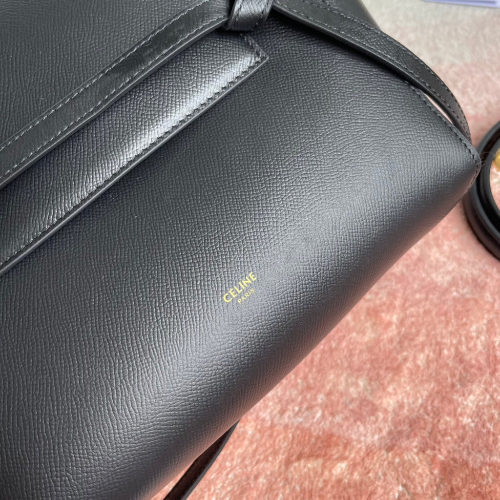 CELINE FISH BAG 24 BLACK COWHIDE LEATHER