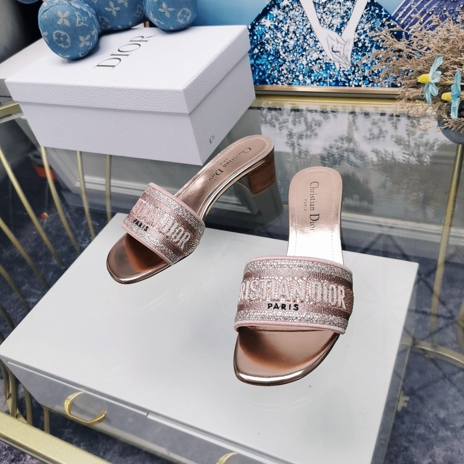 DIOR CD Mule Dway Heeled Slide 45mm Style 16