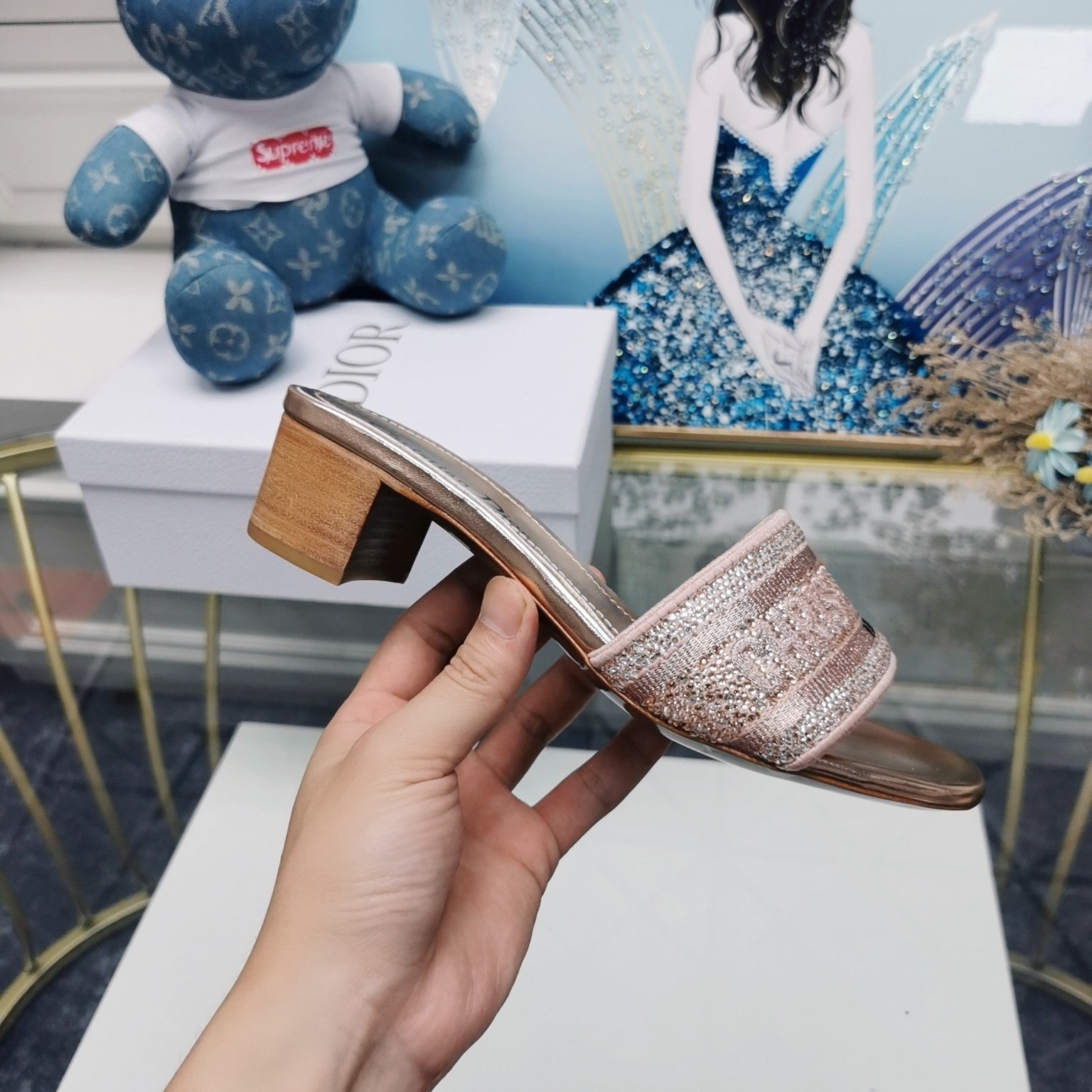 DIOR CD Mule Dway Heeled Slide 45mm Style 16
