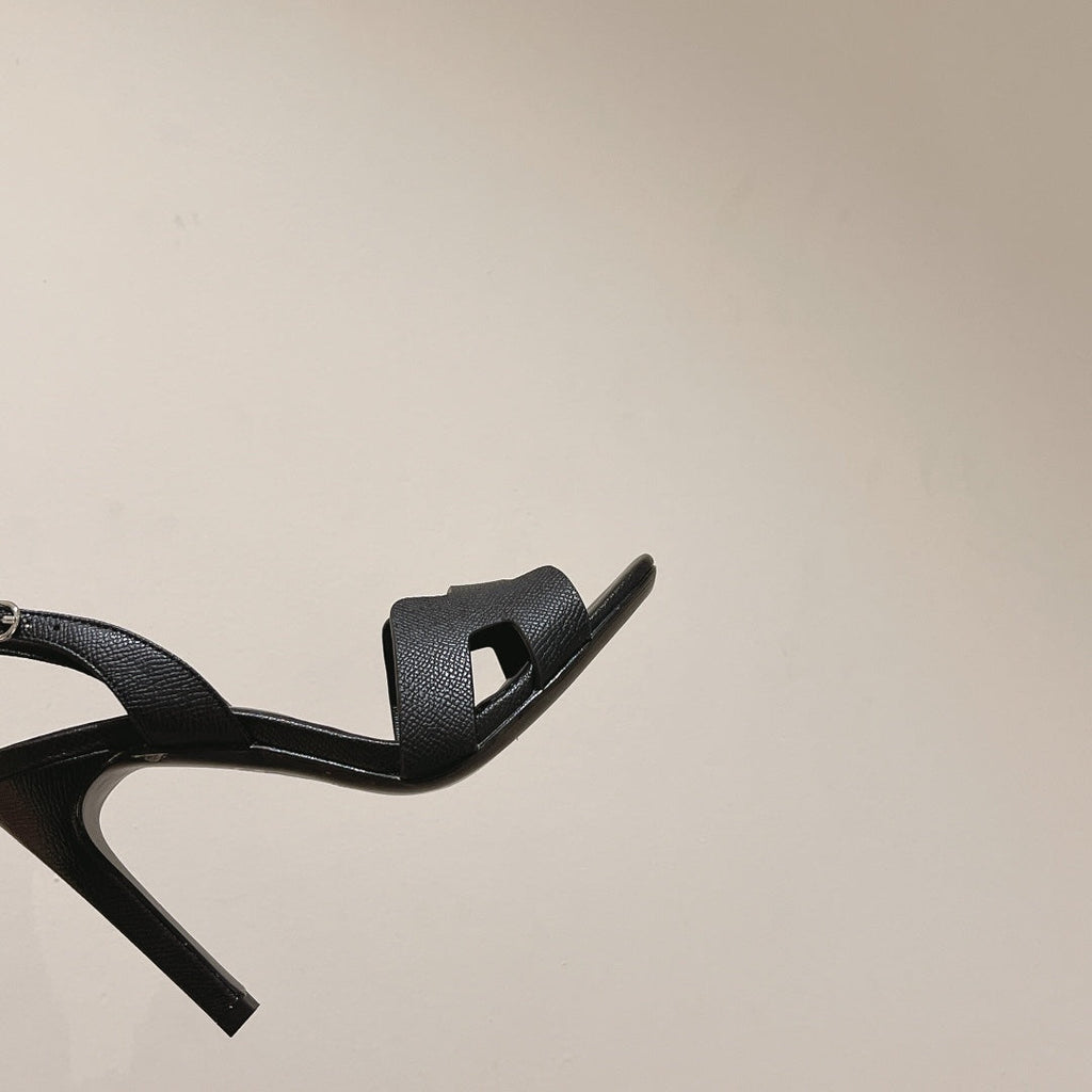 HERMES SLINGBACK SANDAL ETERNITE 105 BLACK LAMBSKIN