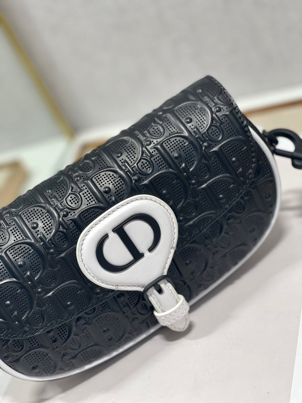 DIOR BOBBY EAST-WEST 21 BAG IN BLACK LAMBSKIN