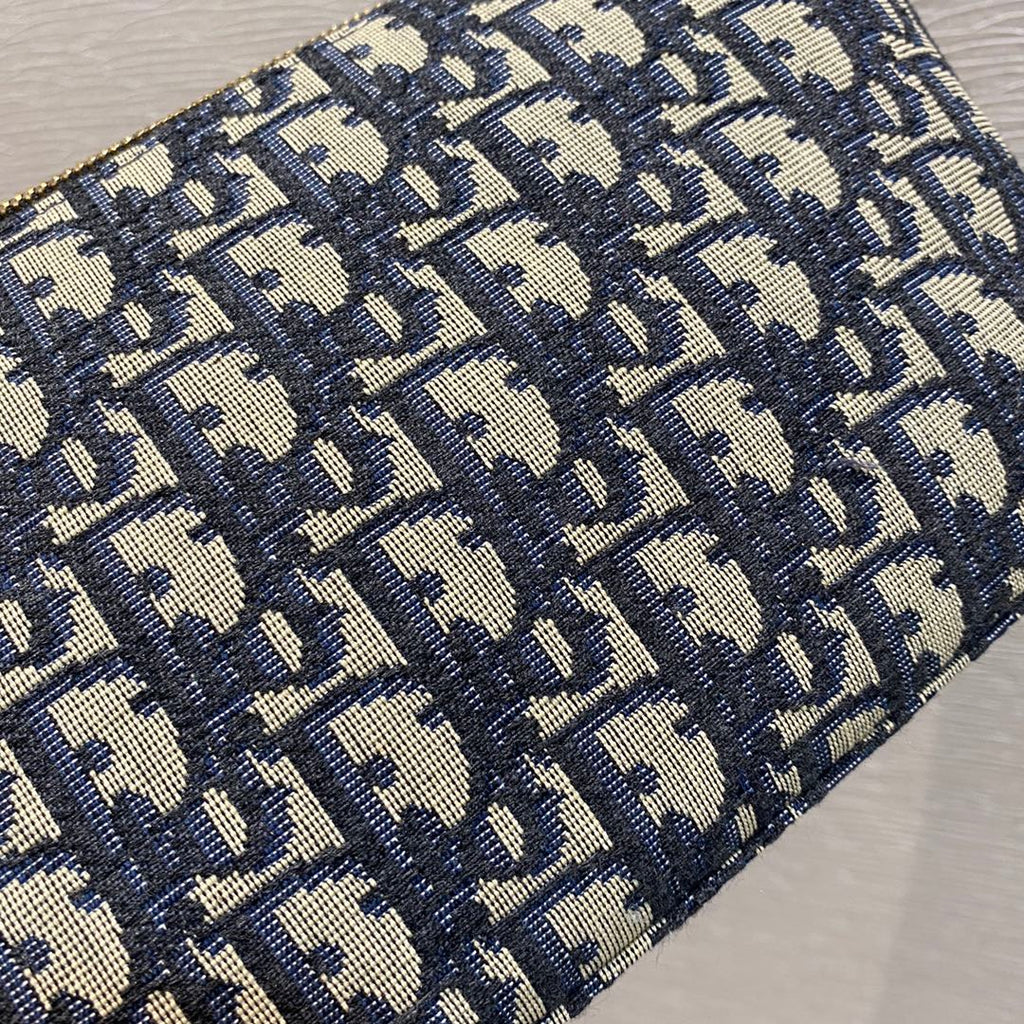 DIOR CD BUCKLE SHOULDER BAG 22 IN BLUE MONOGRAM OBLIQUE JACQUARD