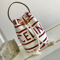 CELINE TRIPHOME 19 EMBROIDERED FABRIC WHITE RED