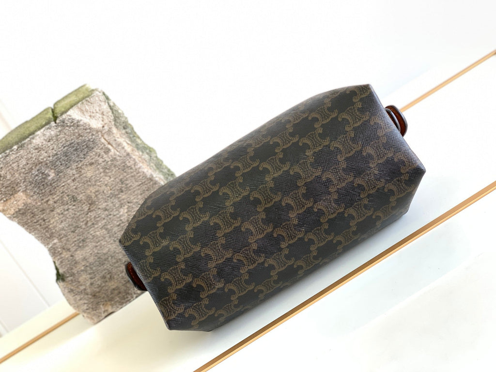 CELINE TRIOMPHE 24 BLACK PATTERN PRINTED CALFSKIN
