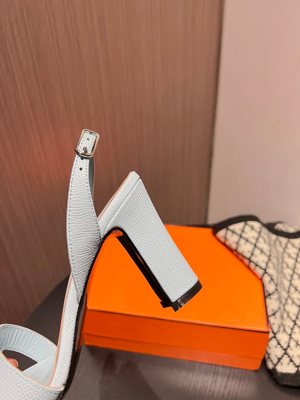 HERMES Slingback Sandal Eternite 95 Sky blue