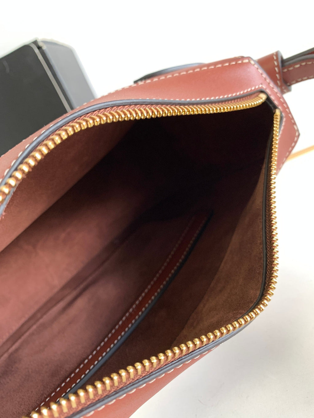 CELINE TRIOMPHE CLASSIC 25 WHITE BROWN CALFSKIN