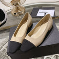CHANEL pump 2.5 beige black lambskin