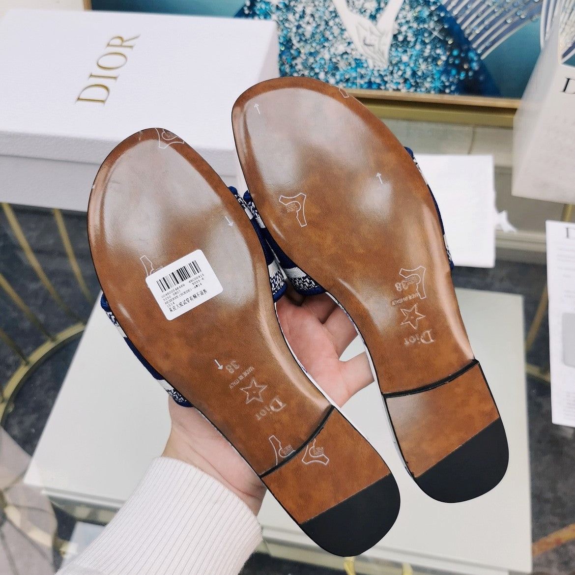 DIOR CD Mule Dway Slide 10mm Multi-motifs Style 78