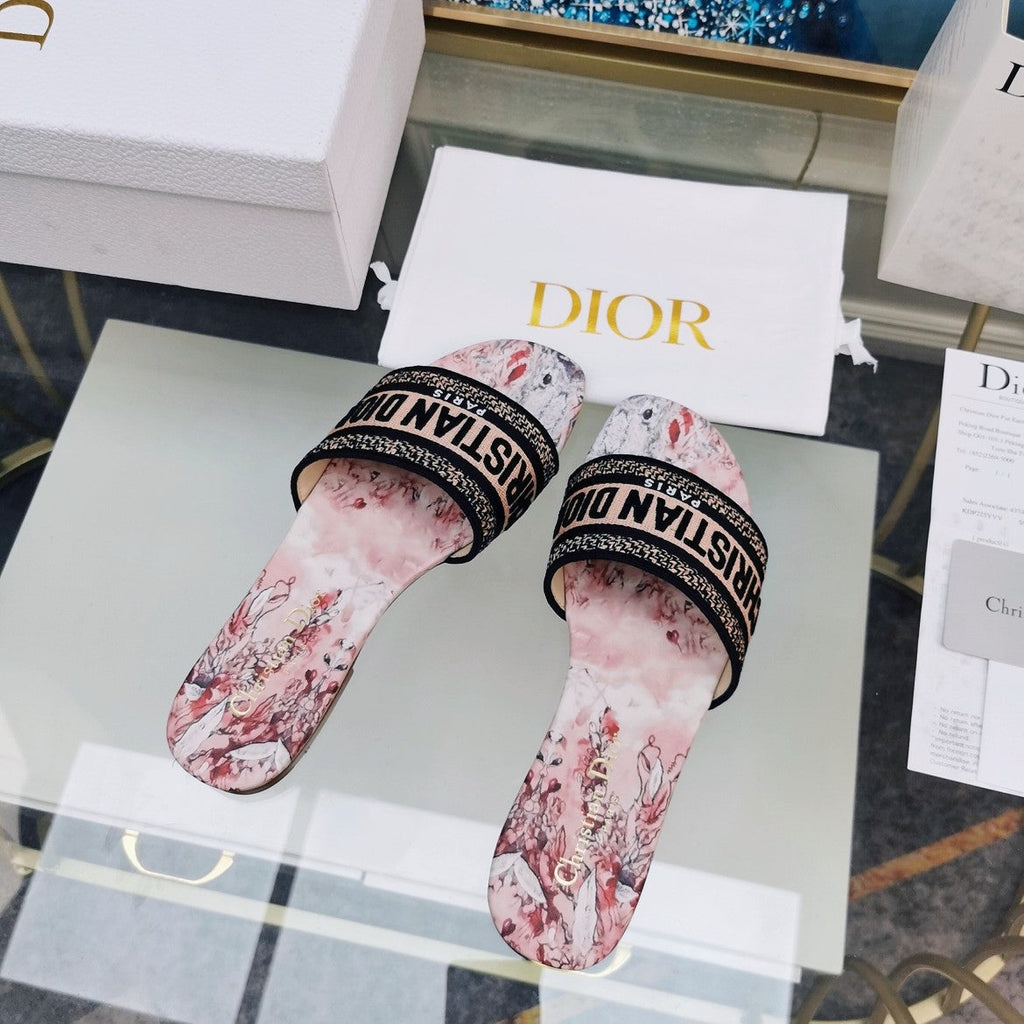 DIOR CD Mule Dway Slide 10mm Multi-motifs Style 73