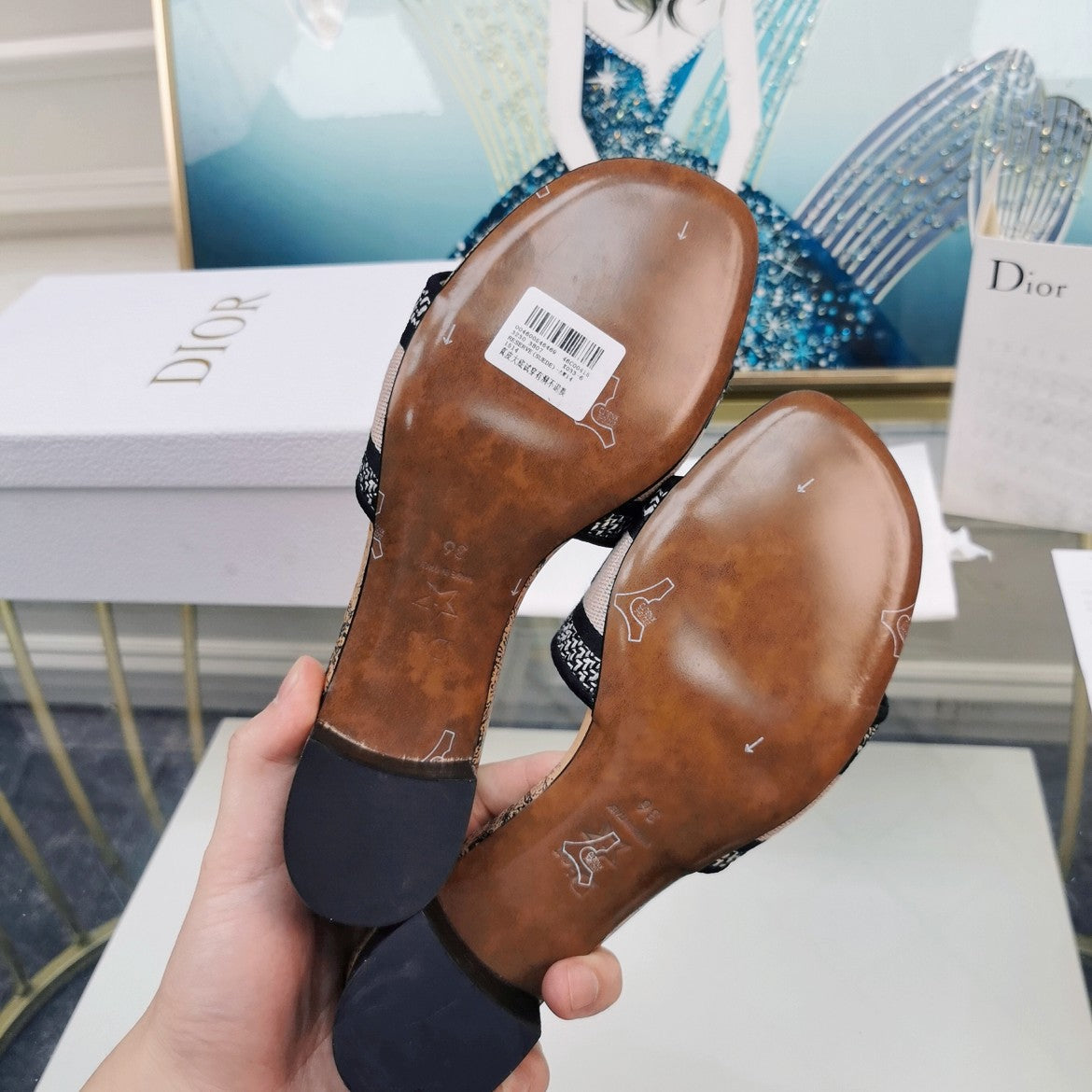 DIOR CD Mule Dway Heeled Slide 45mm Style 5