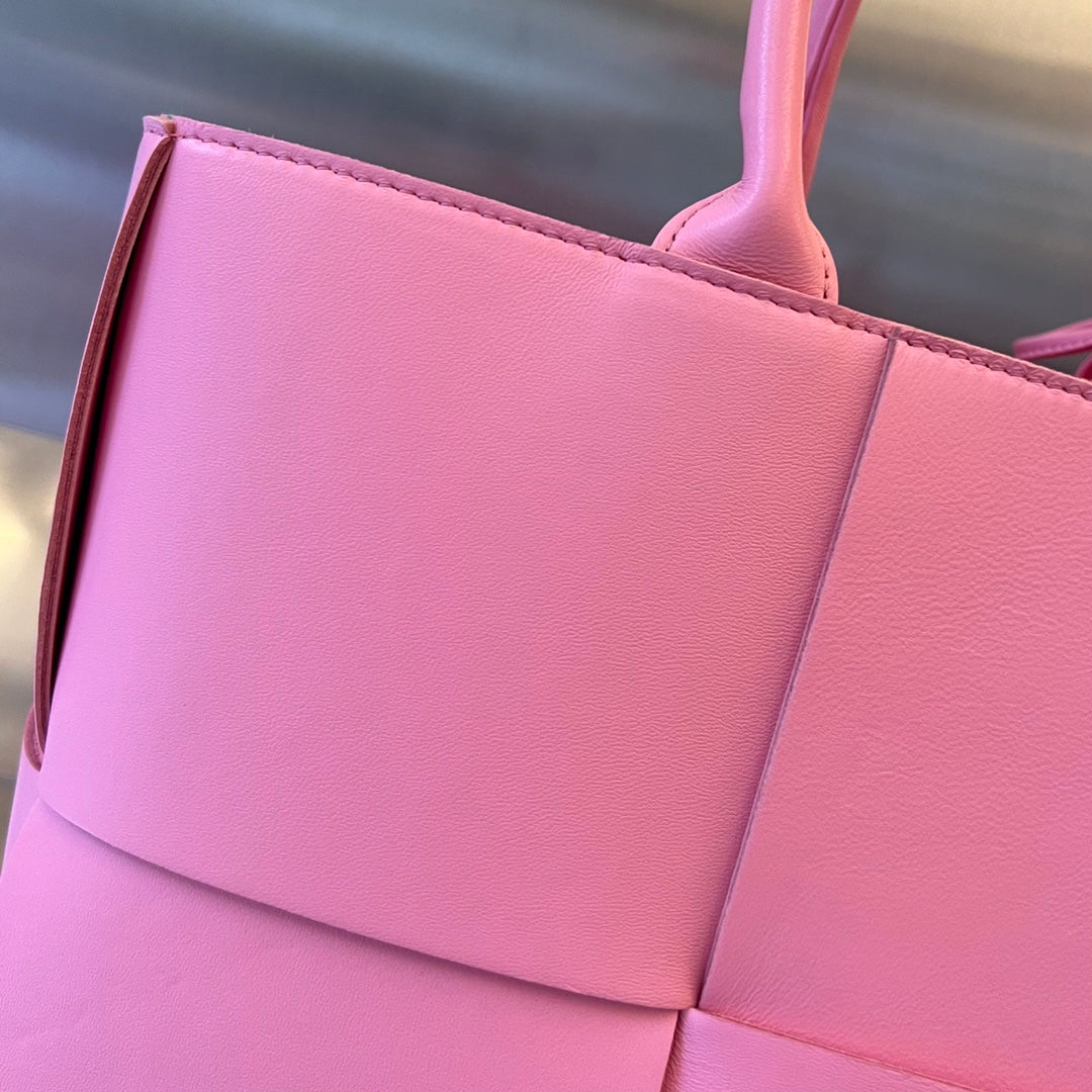 BOTTEGA VENETA ARCO TOTE 36 IN SHOCKING PINK CALFSKIN