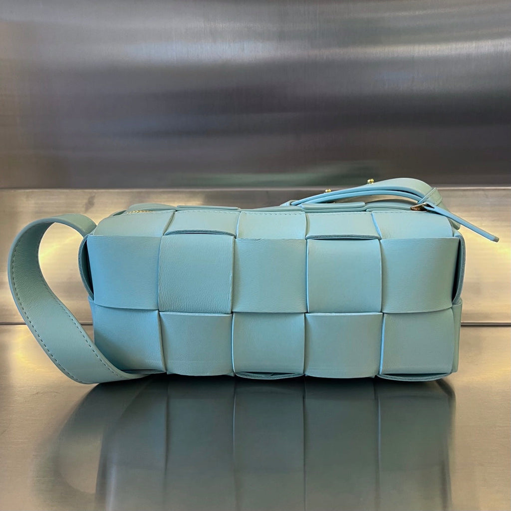 BOTTEGA VENETA BRICK CASSETTE 28 IN SKY BLUE CALFSKIN
