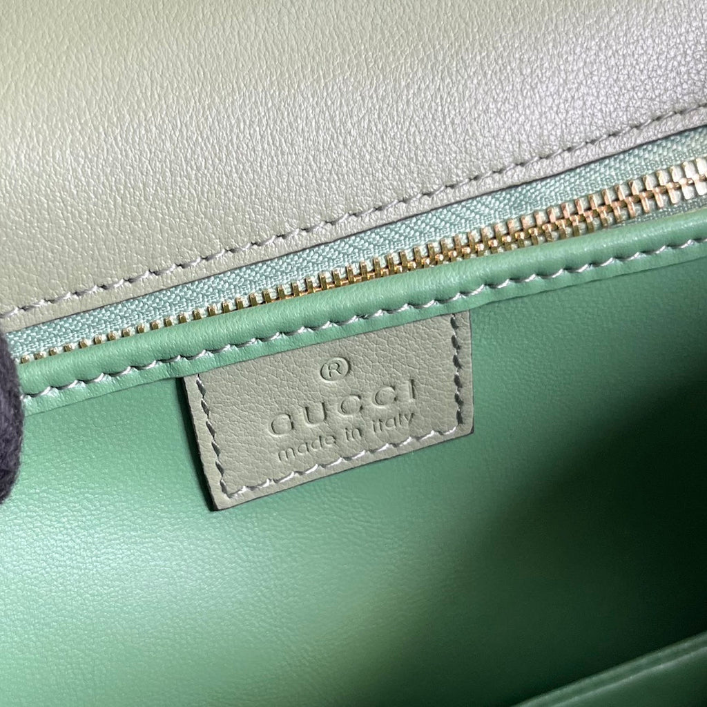 GUCCI BLONDIE 23 TOP-HANDLE BAG LIGHT GREEN CALFSKIN