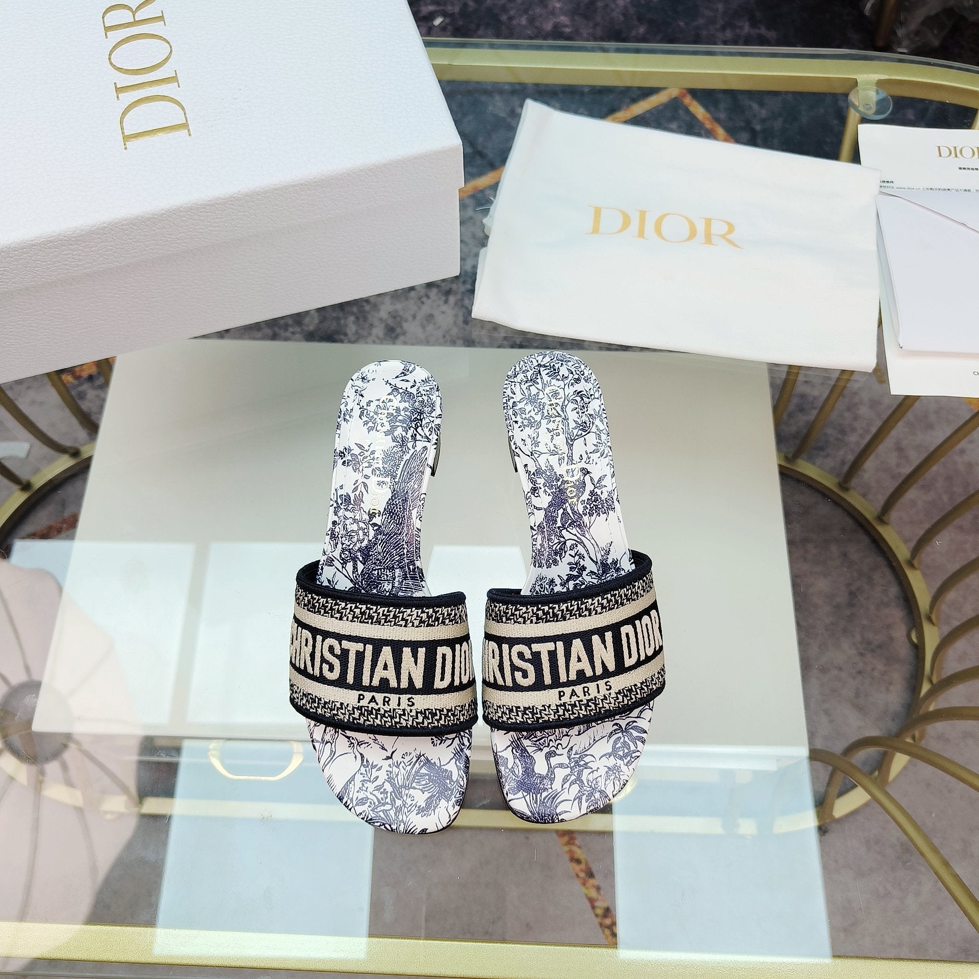 DIOR CD Mule Dway Heeled Slide 45mm Style 14
