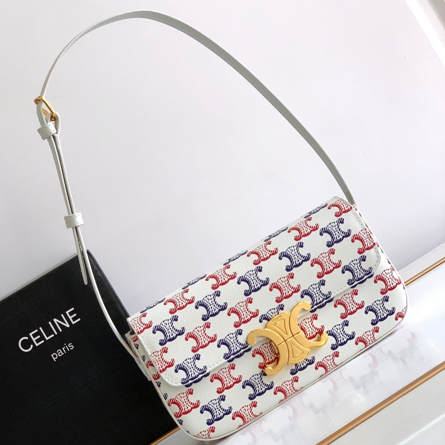 CELINE COLORFUL TRIPHOME 20 COWHIDE LEATHER