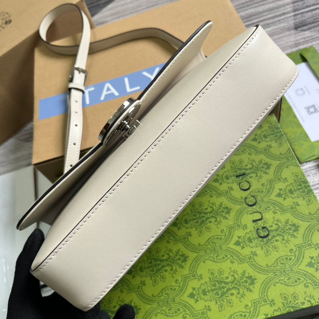 GUCCI SMALL 27 HANDBAG IN WHITE CALFSKIN