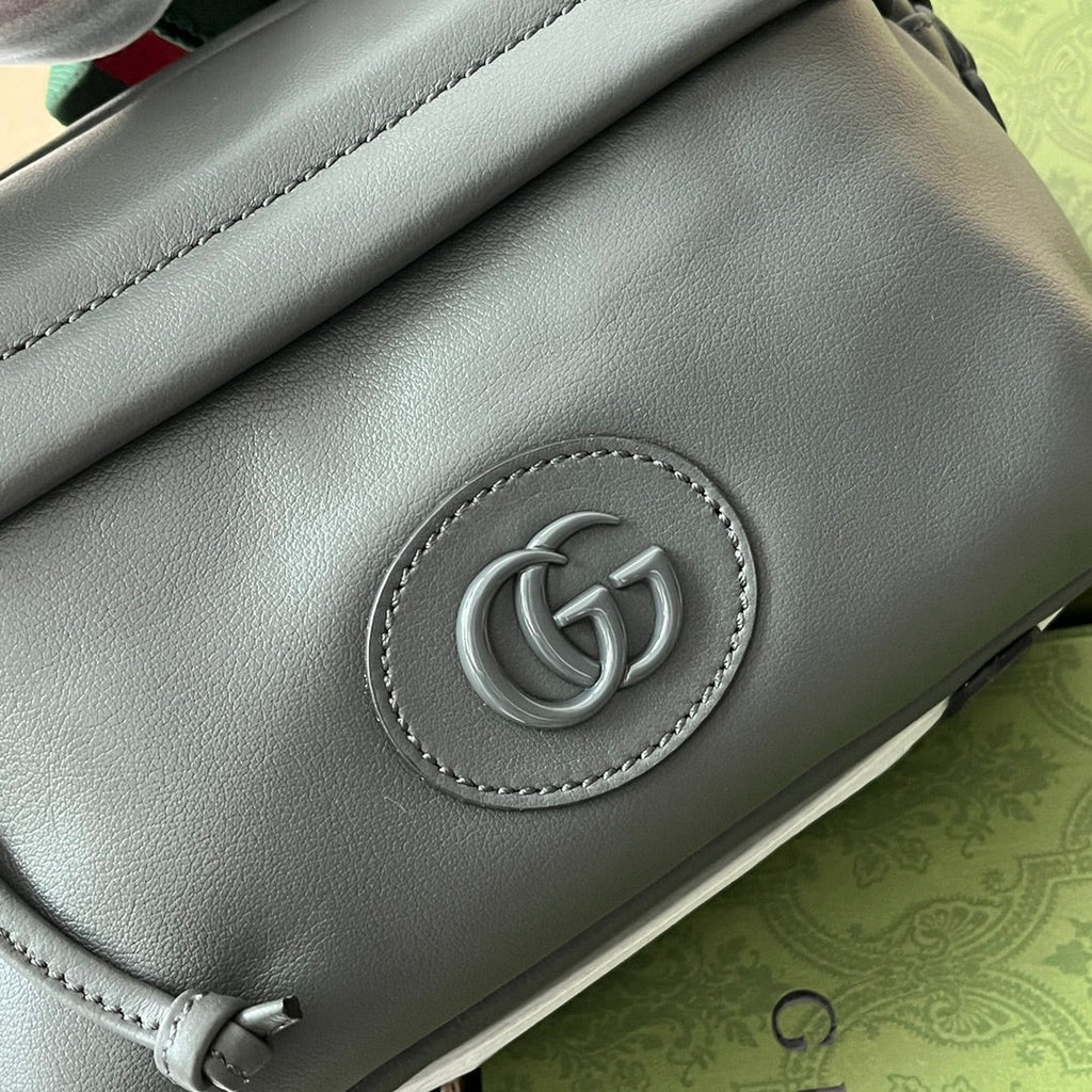 GUCCI SHOULDER BAG 23 IN GRAY CALFSKIN