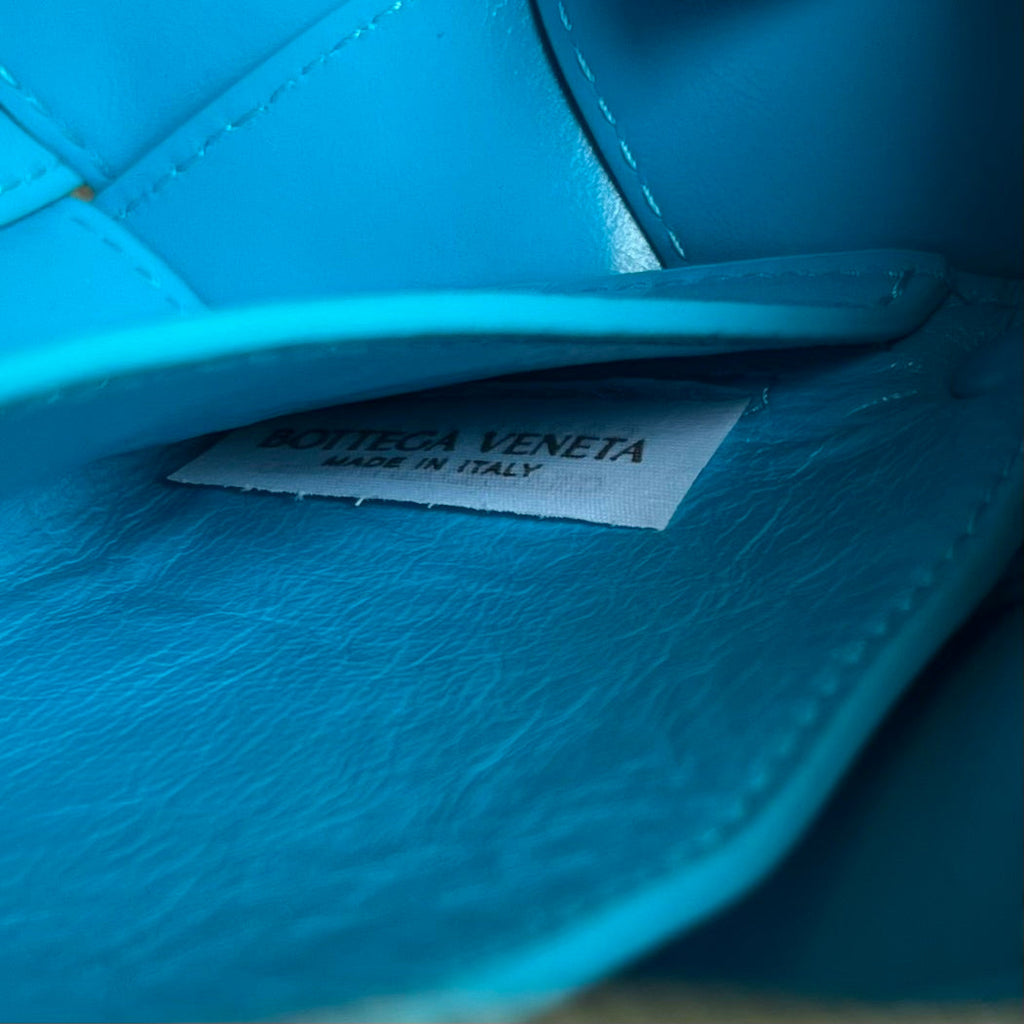 BOTTEGA VENETA SMALL BRICK CASSETTE 23 IN SKY BLUE SOFT LAMBSKIN