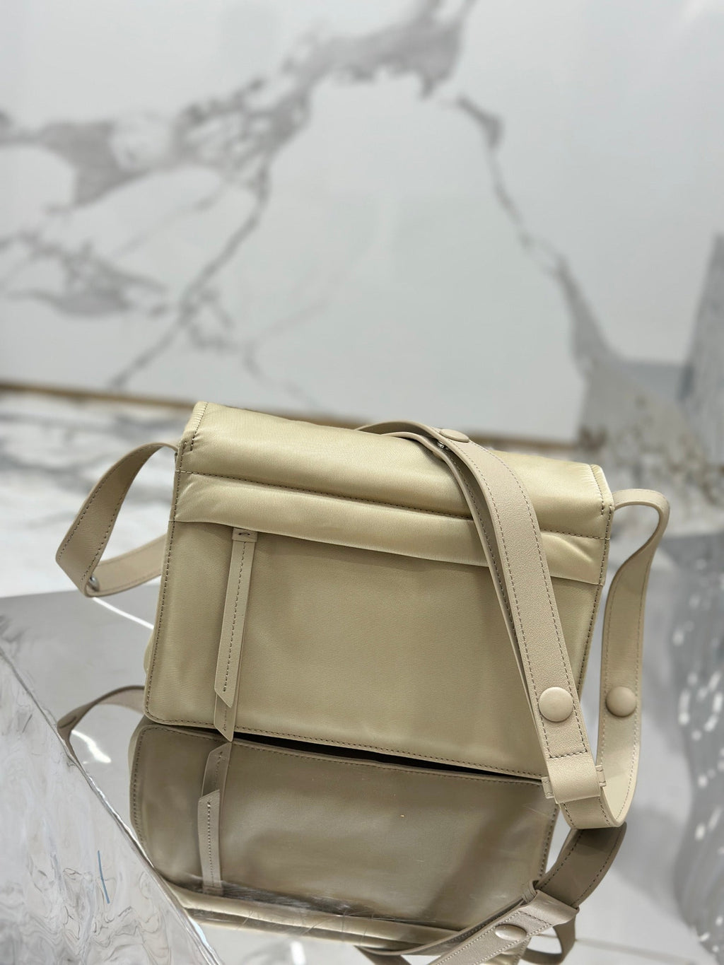 PRADA CINI 23 MEDIUM BAG IN FLAX YELLOW RE-NYLON WITH STRAP
