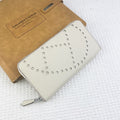 HERMES SILK'IN HOLED CLASSIC WALLET 20 WHITE GRAINED CALFSKIN