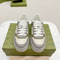GUCCI TRAINER GRAY AND CREAMY WHITE CALFSKIN