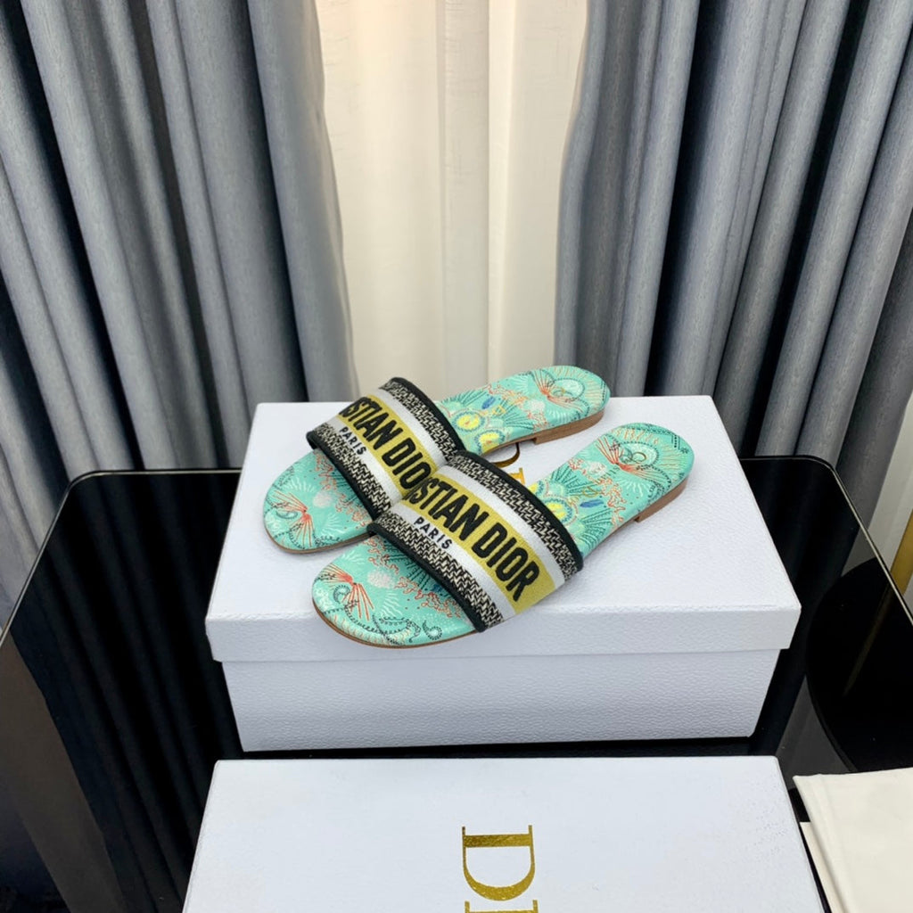 DIOR CD Mule Dway Slide 10mm Multi-motifs Style 42