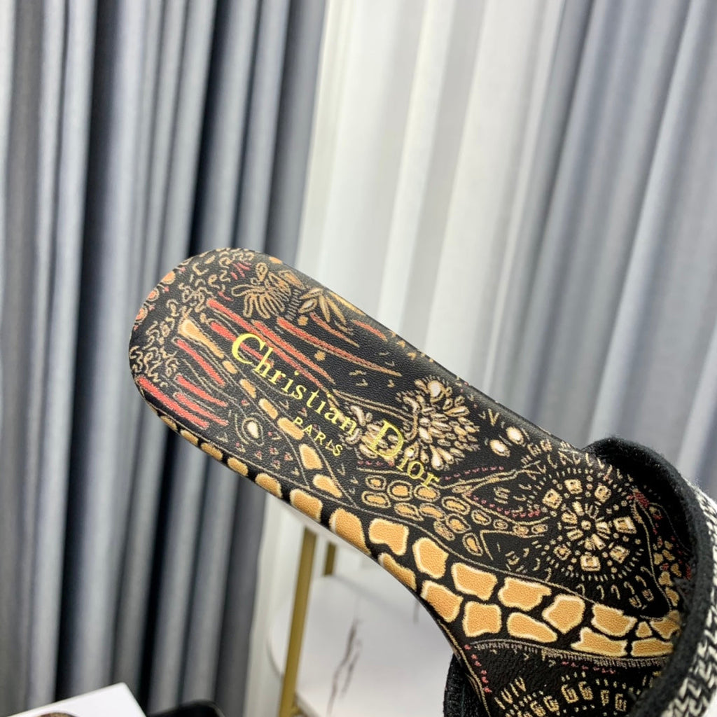 DIOR CD Mule Dway Slide 10mm Multi-motifs Style 67