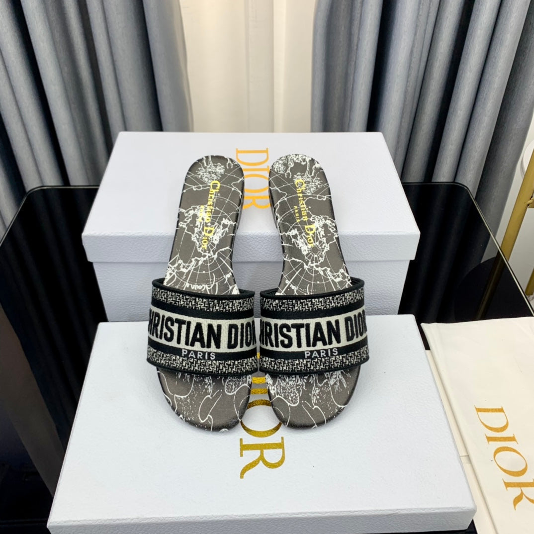 DIOR CD Mule Dway Slide 10mm Multi-motifs Style 57