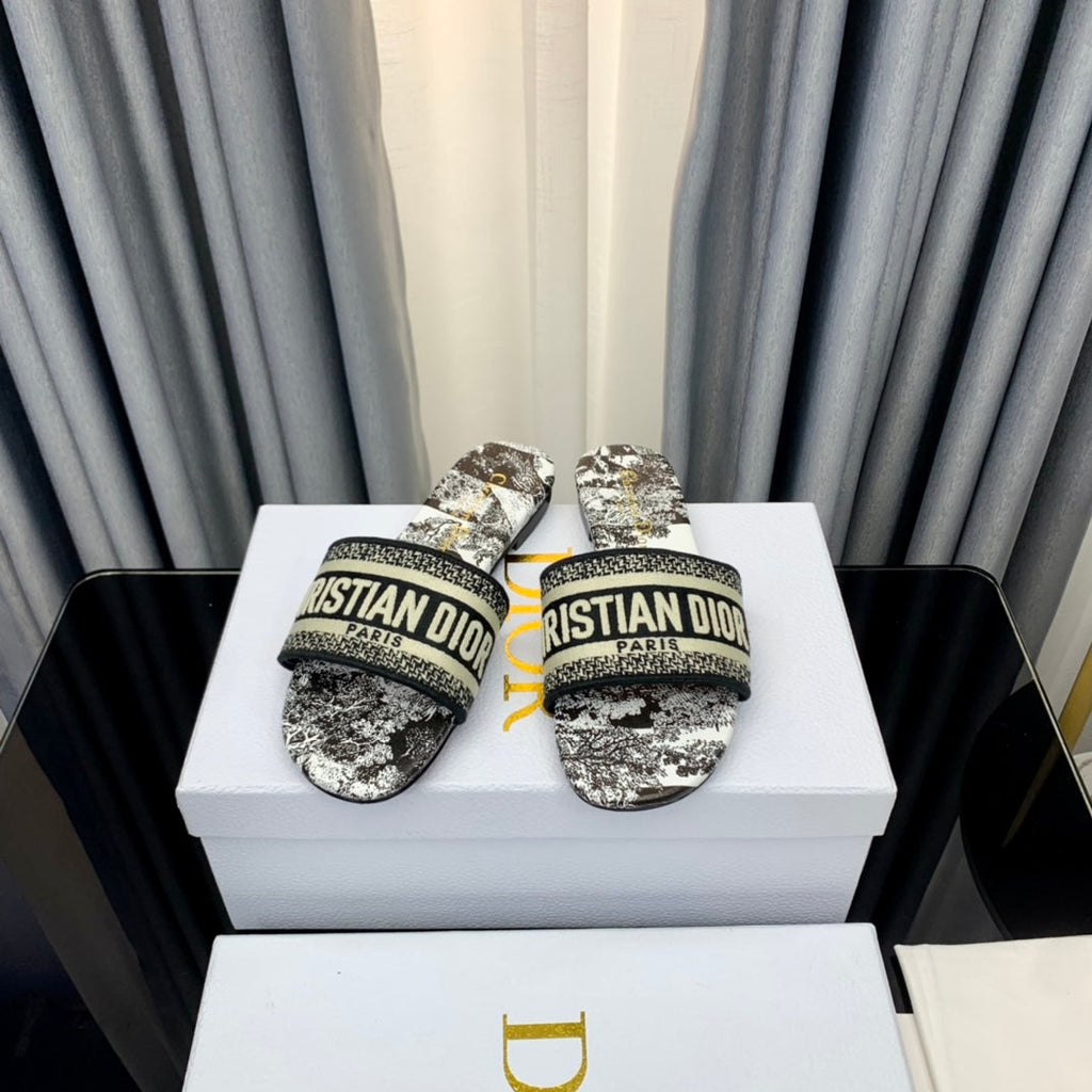 DIOR CD Mule Dway Slide 10mm Multi-motifs Style 55