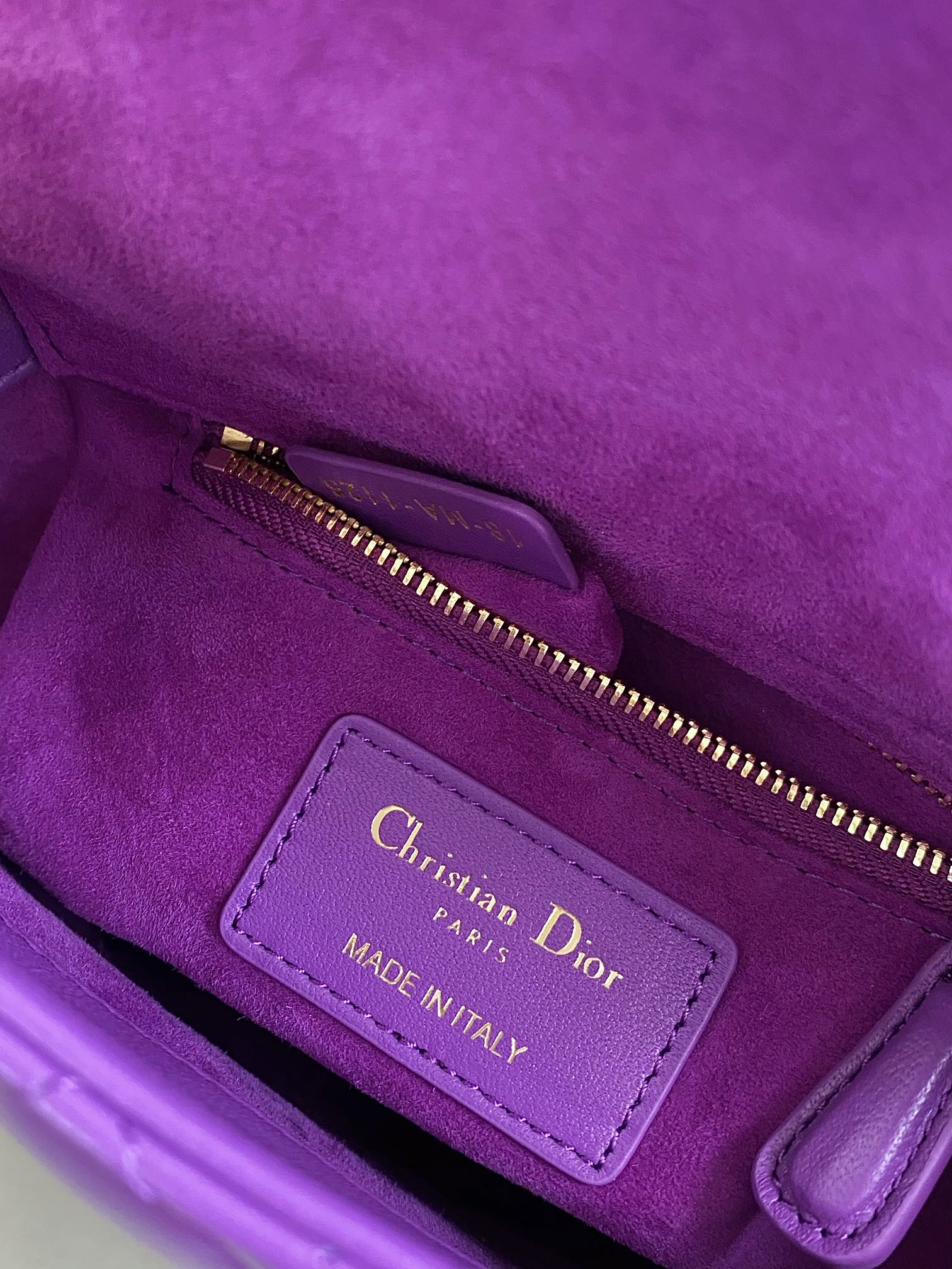 DIOR LADY 17 IN VIOLET PURPLE LAMBSKIN WITH CANNAGE PATTERN
