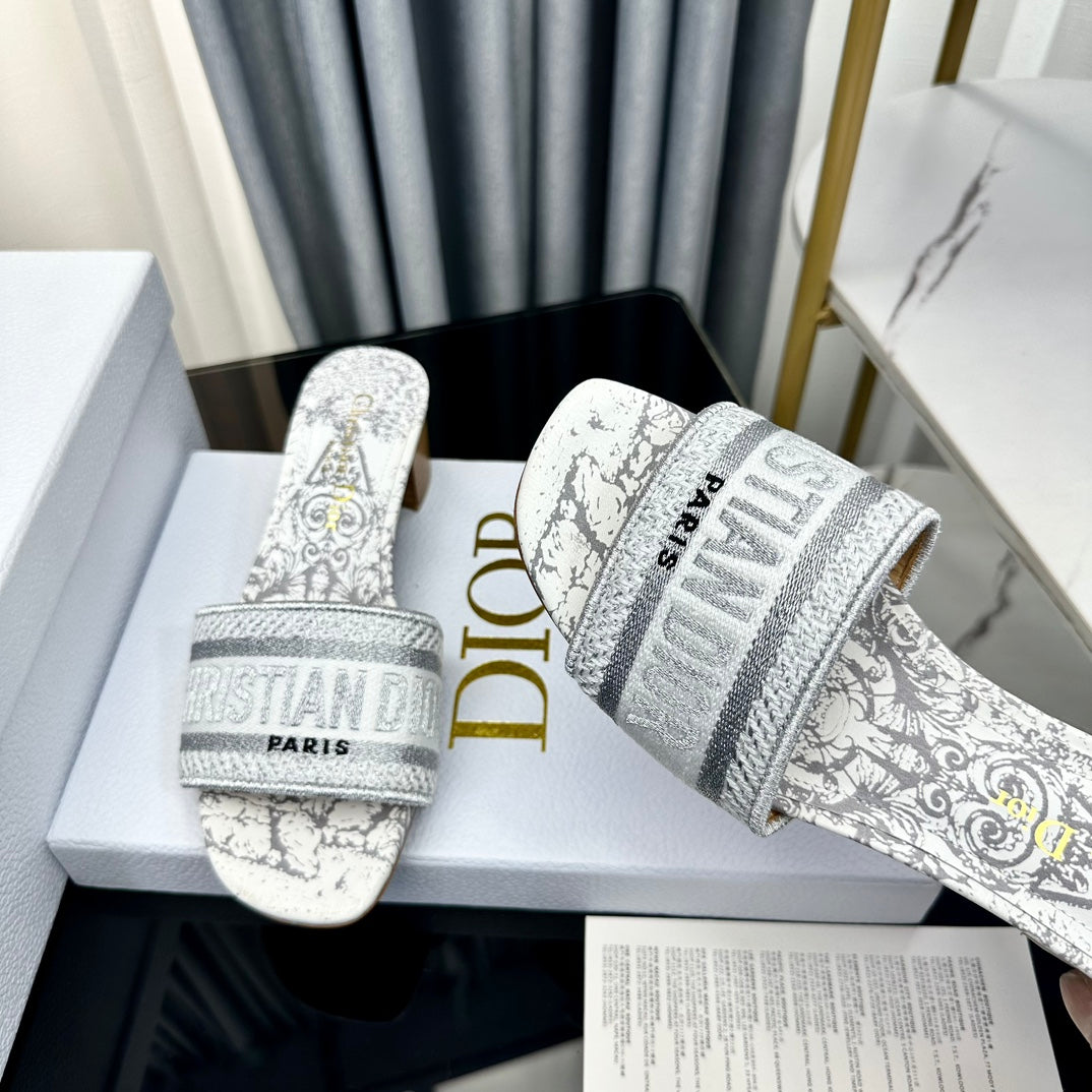 DIOR CD Mule Dway Heeled Slide 45mm Style 68